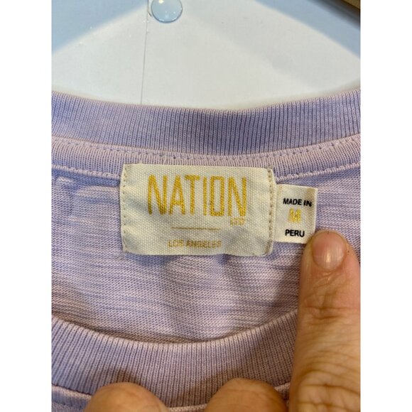 Nation LTD Women's Flutter Ruffle Sleeve Cotton T Shirt Light Purple Size Medium - Picture 4 of 6